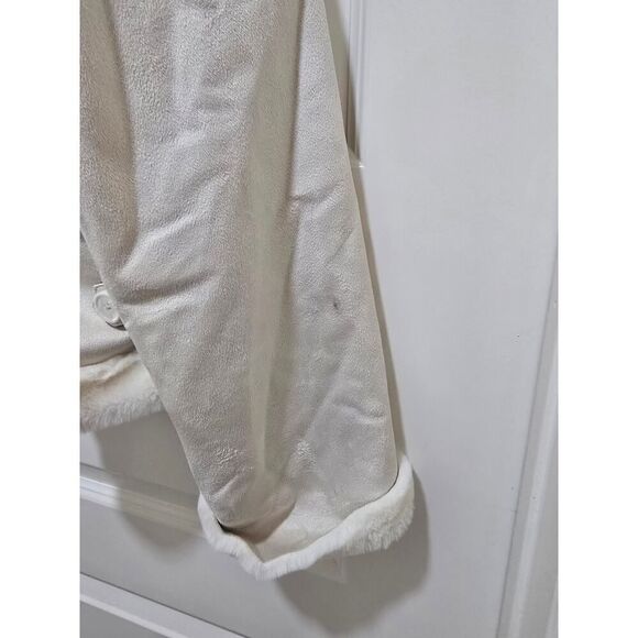 Nine West Faux Sued Aviator Jacket Ivory Super Cozy Front Buttons NWT Size XL - Picture 8 of 13